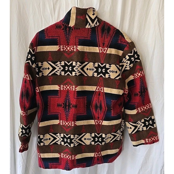 Vintage Seppe Southwestern Navajo Aztec Blanket Style Blazer Jacket Made USA M - Picture 8 of 16